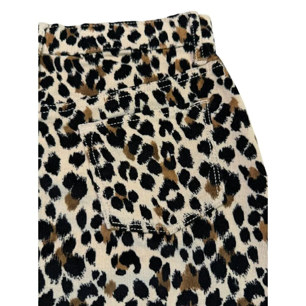 Old Navy Girls Leopard Corduroy Mini Skirt High Rise L (10–12) NWT